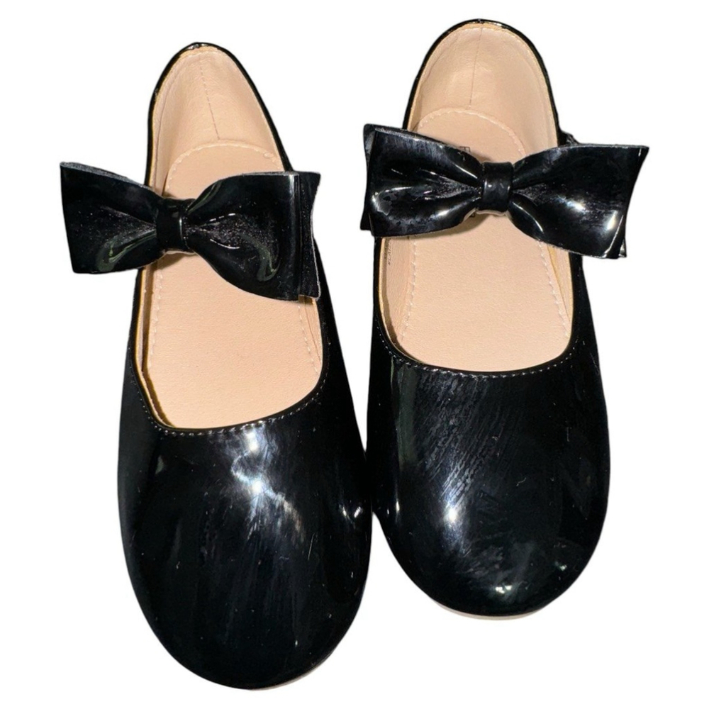 Felix and Flora girls patent bow Mary Jane’s -Black size 13